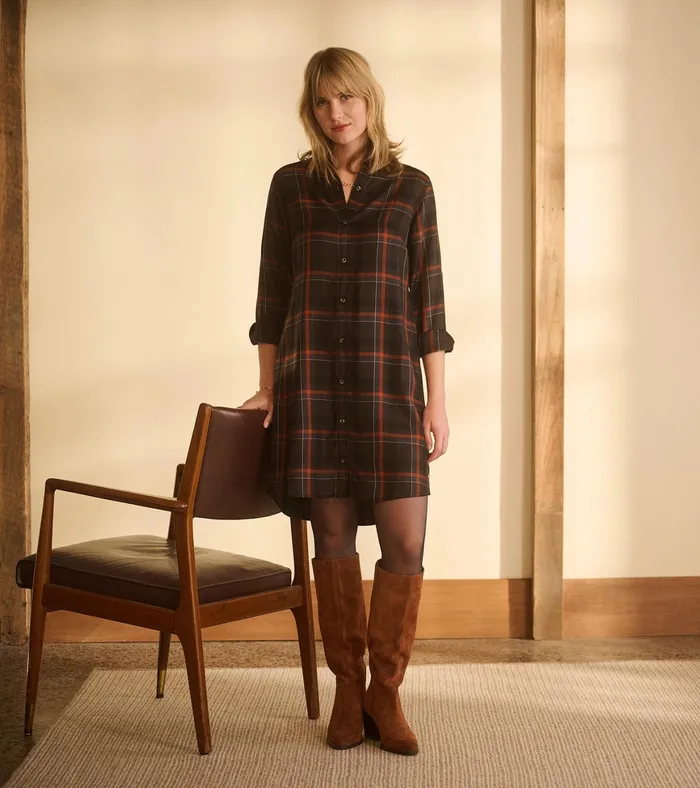 Hatley Cara Shirt Dress 8211 Autumn Plaid Women Dresses