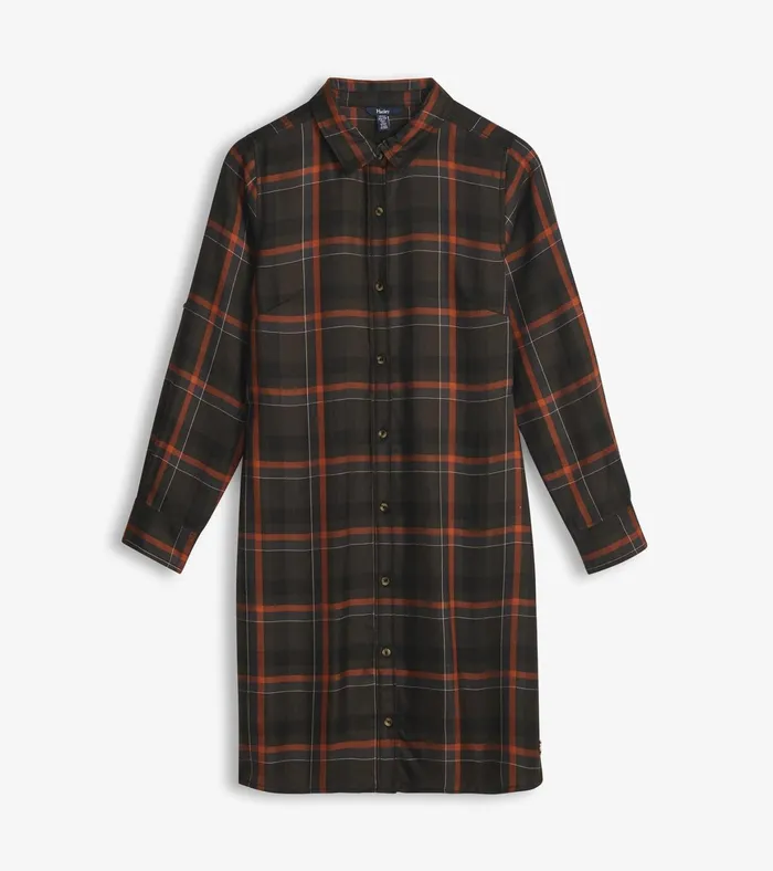 Hatley Cara Shirt Dress 8211 Autumn Plaid Women Dresses