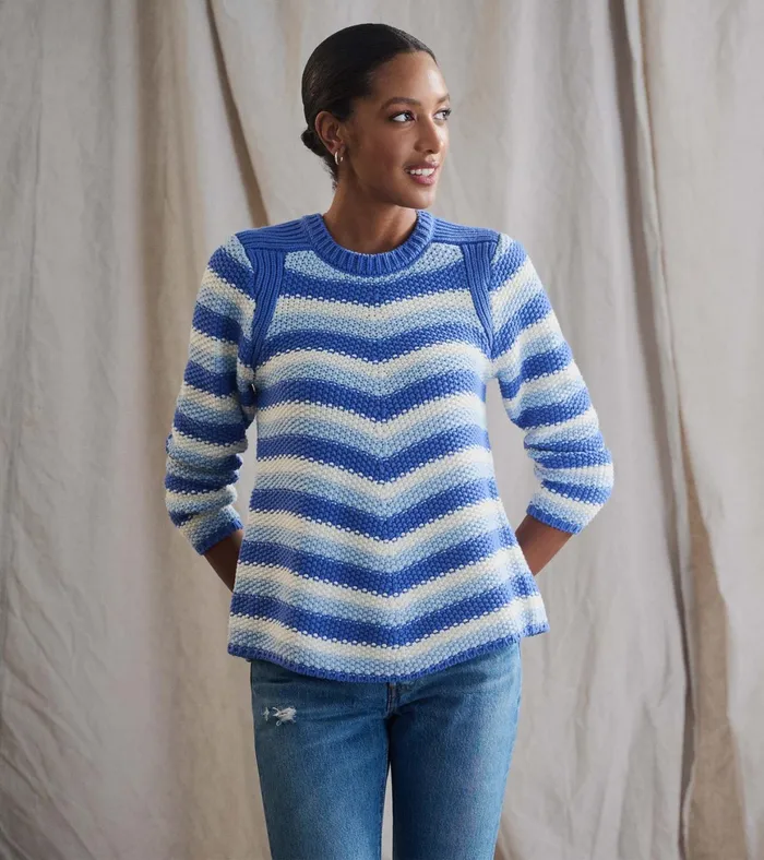 Hatley Chevron Swing Sweater 8211 Navy Blue Women Sweaters