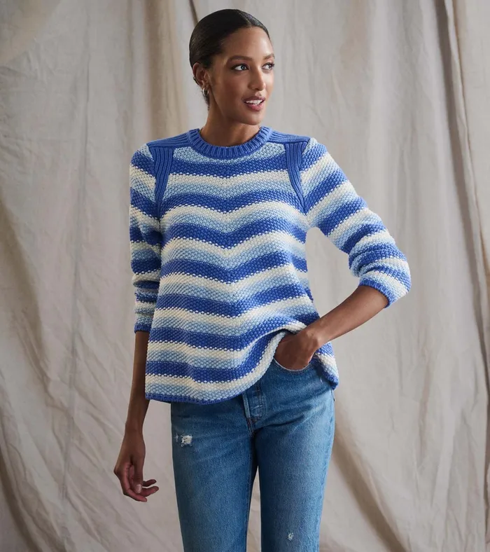 Hatley Chevron Swing Sweater 8211 Navy Blue Women Sweaters