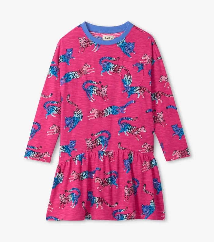 Hatley Fab Cheetahs Front Pocket Dress Girls Dresses