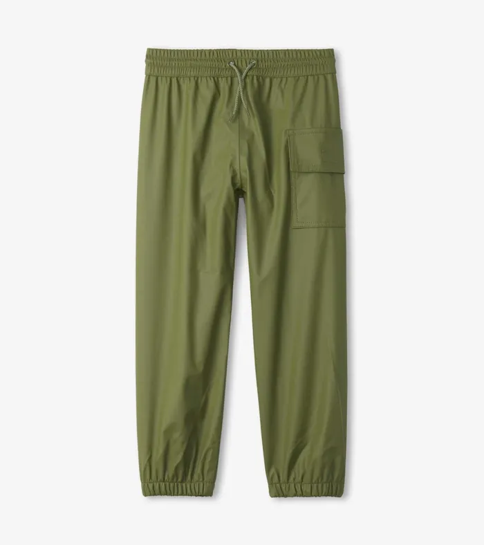 Hatley Forest Green Rain Pants GirlsBoys Rainwear