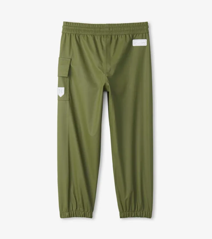 Hatley Forest Green Rain Pants GirlsBoys Rainwear