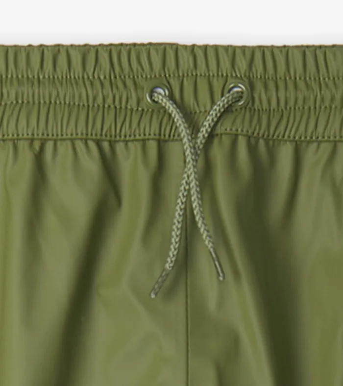 Hatley Forest Green Rain Pants GirlsBoys Rainwear