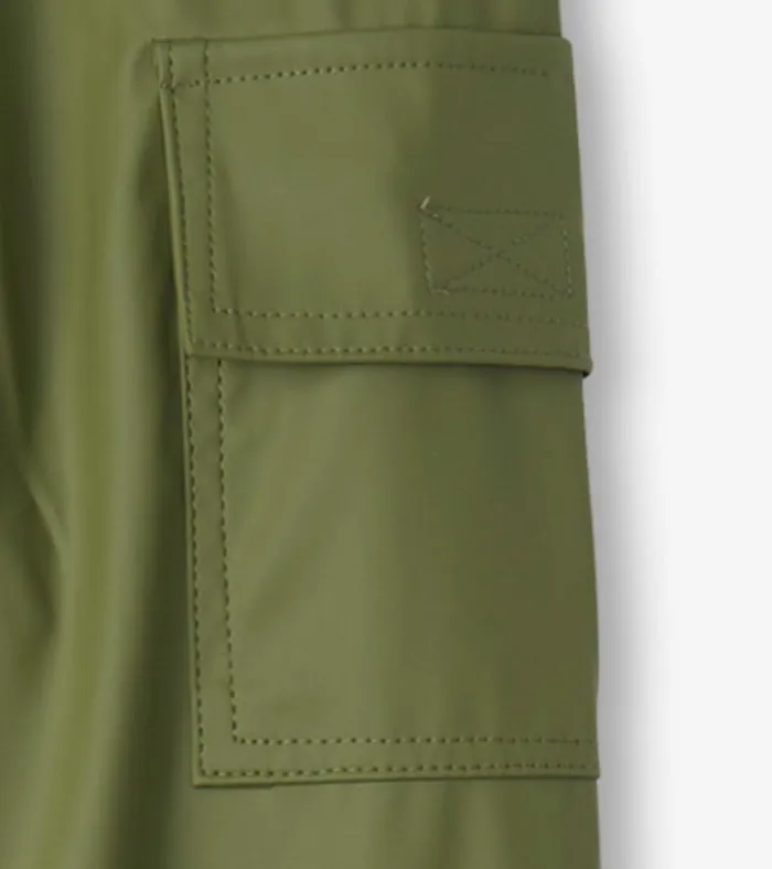 Hatley Forest Green Rain Pants GirlsBoys Rainwear