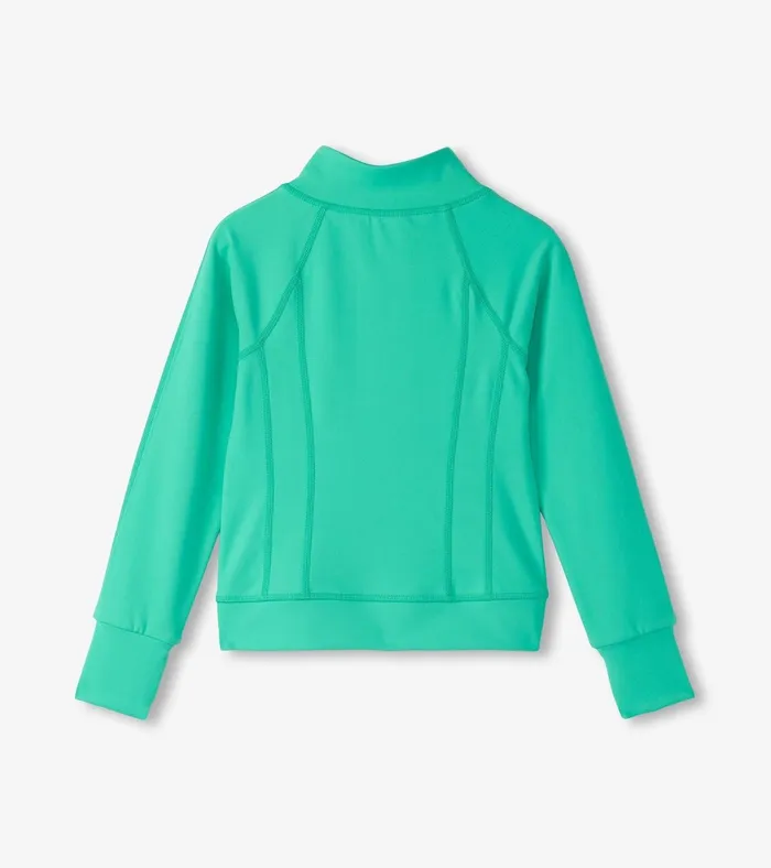 Hatley Girls Aqua Green Active Jacket Girls Sweaters