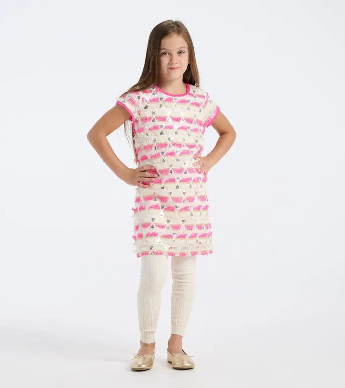 Hatley Girls Geometric Sequins Cap Sleeve Dress Girls Dresses