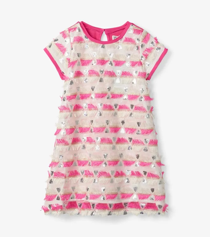 Hatley Girls Geometric Sequins Cap Sleeve Dress Girls Dresses
