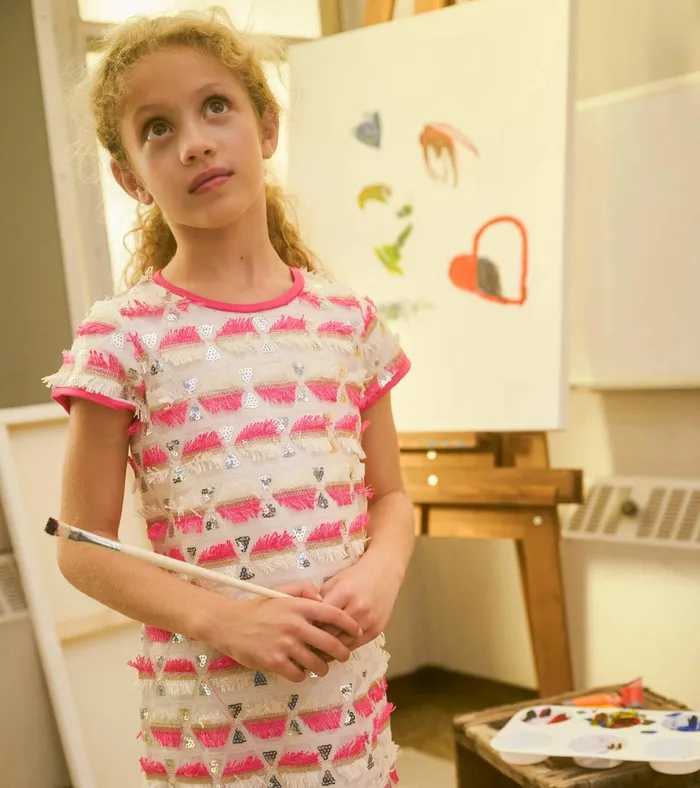 Hatley Girls Geometric Sequins Cap Sleeve Dress Girls Dresses
