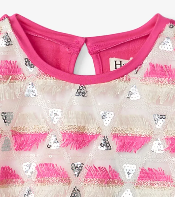 Hatley Girls Geometric Sequins Cap Sleeve Dress Girls Dresses