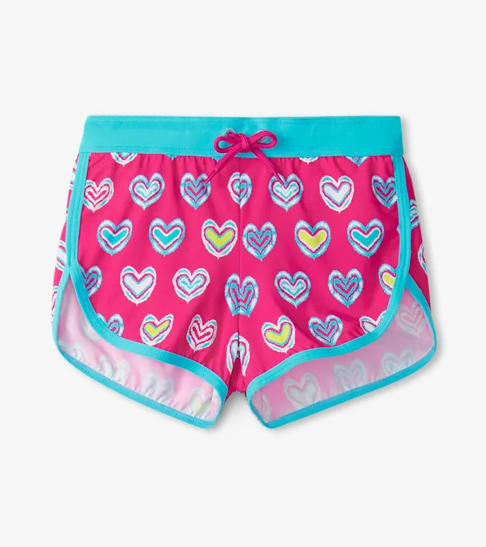 Hatley Girls Pink Shibori Swim Shorts Girls Swimwear