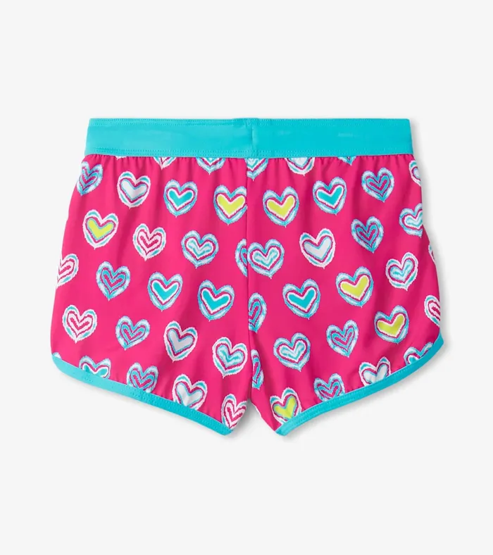Hatley Girls Pink Shibori Swim Shorts Girls Swimwear