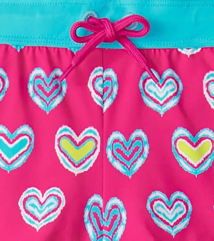 Hatley Girls Pink Shibori Swim Shorts Girls Swimwear