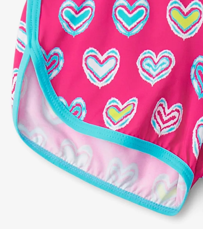 Hatley Girls Pink Shibori Swim Shorts Girls Swimwear