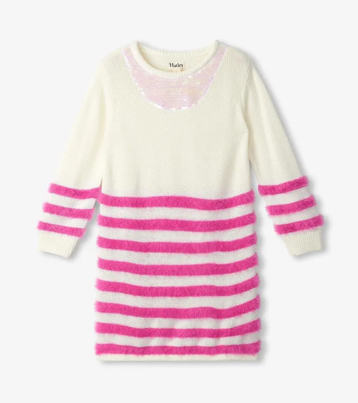 Hatley Girls Rose Violet Sweater Dress Girls Dresses