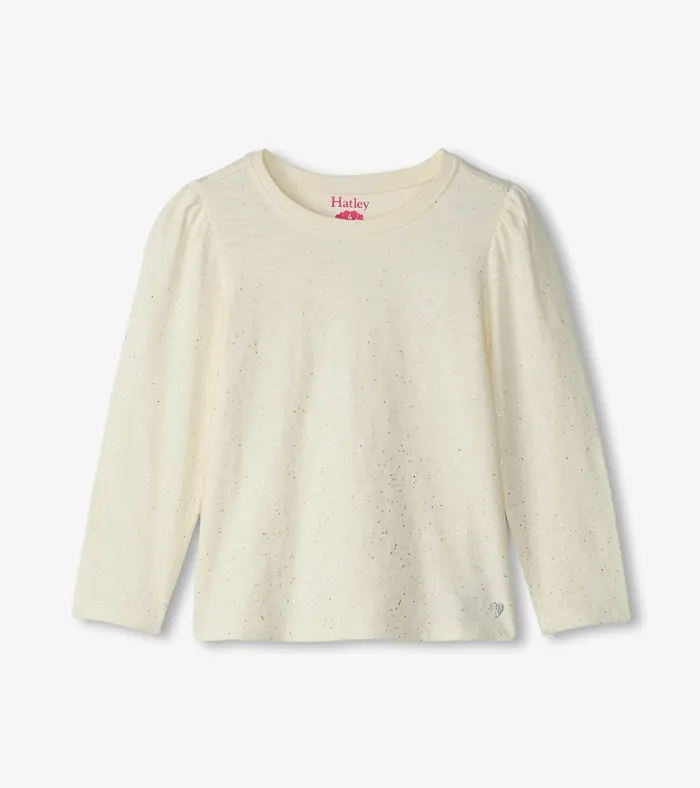 Hatley Girls Silver Hot Melt Long Sleeve Graphic Tee Girls Tops