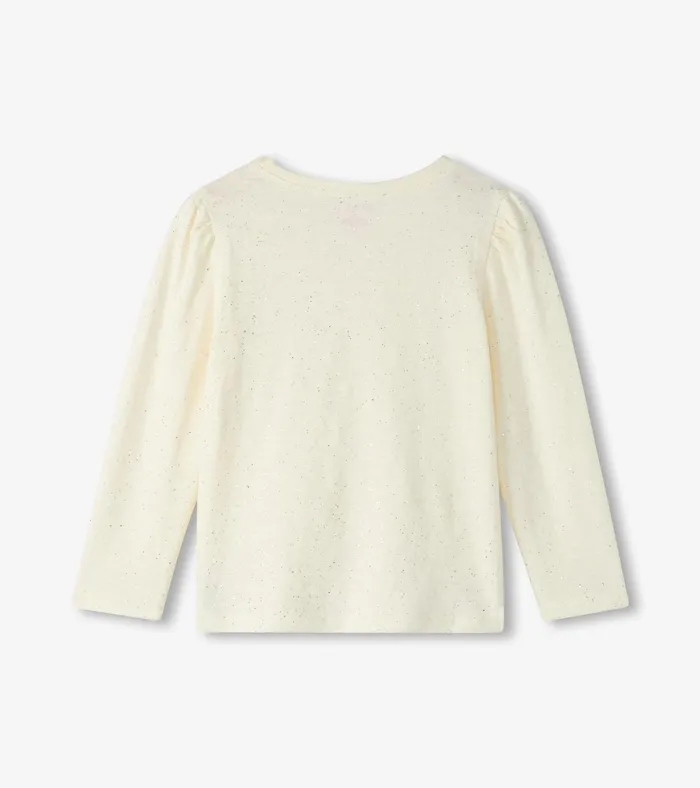 Hatley Girls Silver Hot Melt Long Sleeve Graphic Tee Girls Tops
