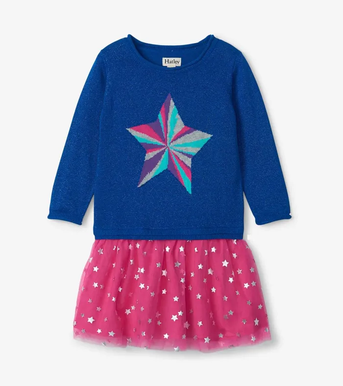 Hatley Girls Star Power Drop Waist Tulle Dress Girls Dresses