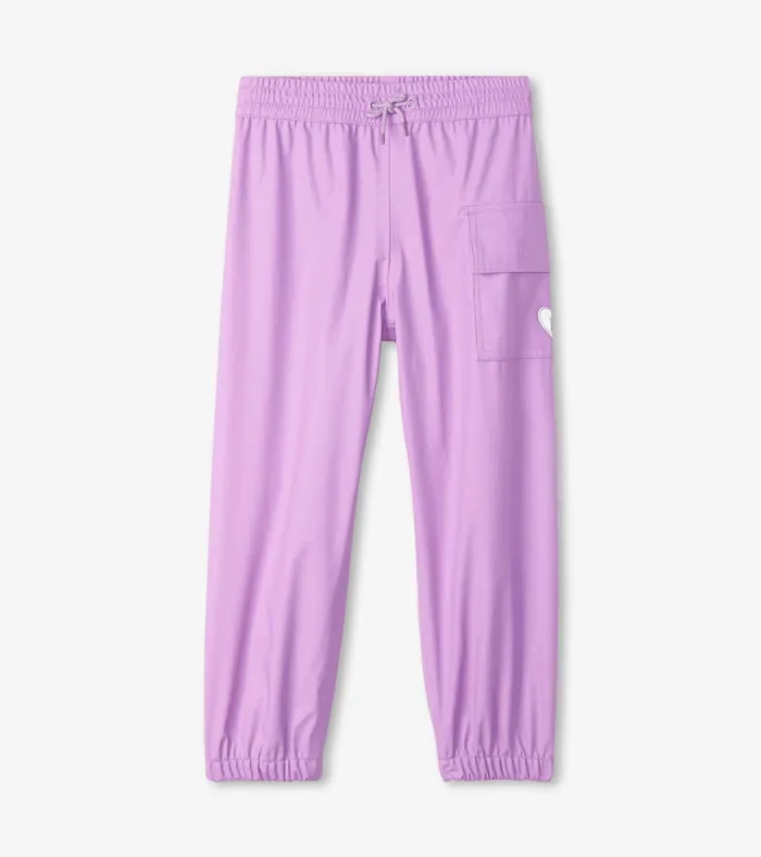 Hatley Lilac Rain Pants Girls Rainwear