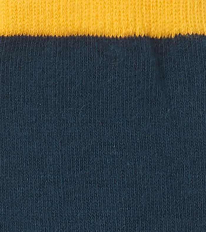 Hatley Navy and Yellow Crew Socks GirlsBoys Footwear