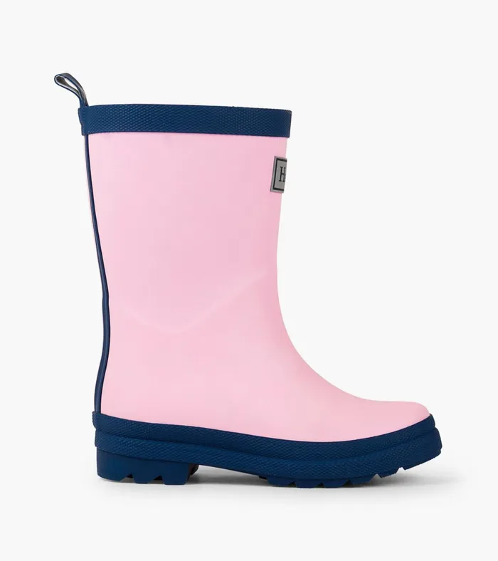 Hatley Pink and Navy Matte Rain Boots GirlsBaby and Toddler Rainwear
