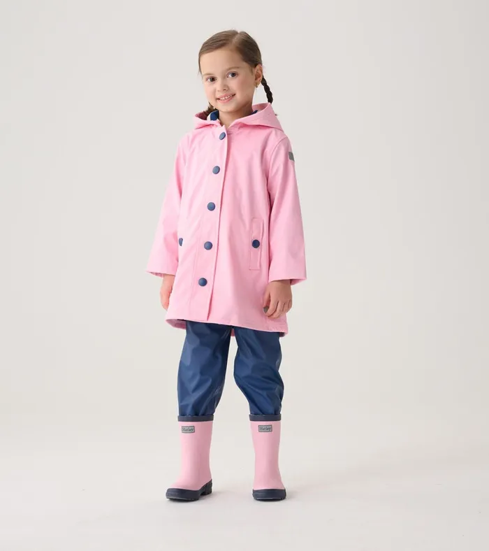 Hatley Pink and Navy Matte Rain Boots GirlsBaby and Toddler Rainwear
