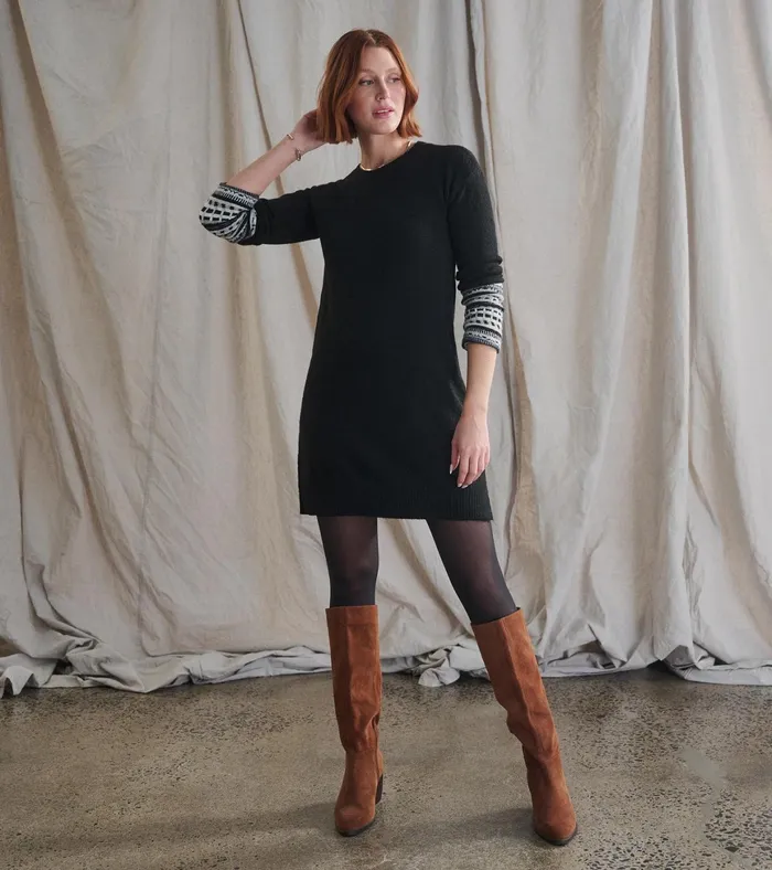 Hatley Sadie Sweater Dress 8211 Black Women Dresses