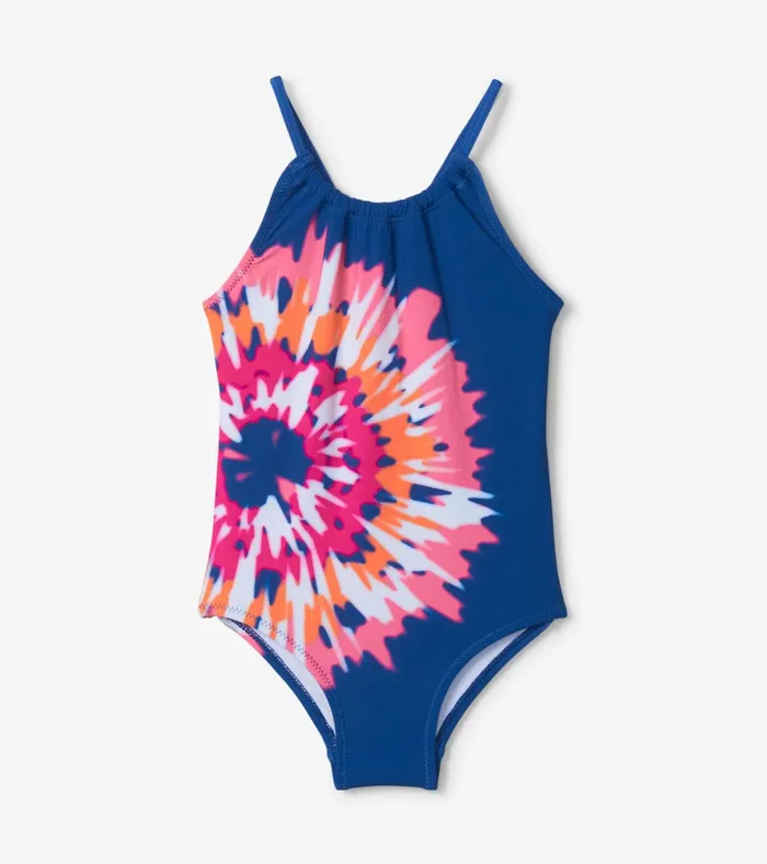 Hatley Shibori Tie Dye Gather Front Swimsuit Girls Swimwear
