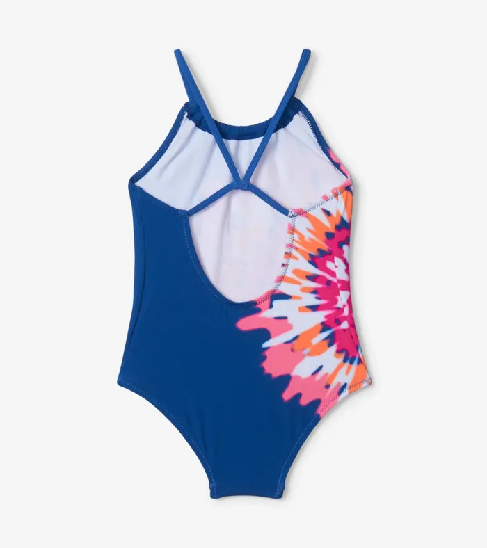 Hatley Shibori Tie Dye Gather Front Swimsuit Girls Swimwear