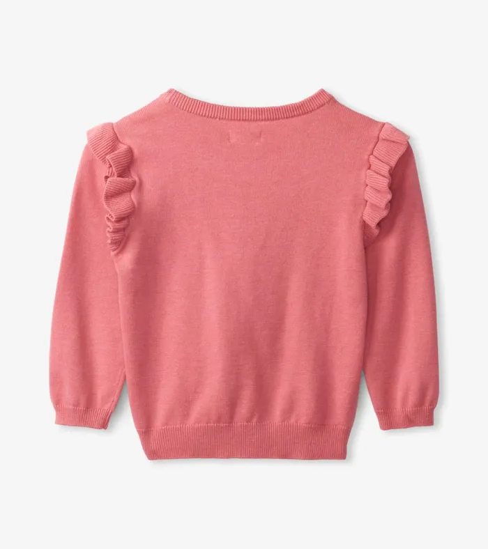 Hatley Striped Heart Ruffle Sleeve Sweater Baby and Toddler Sweaters