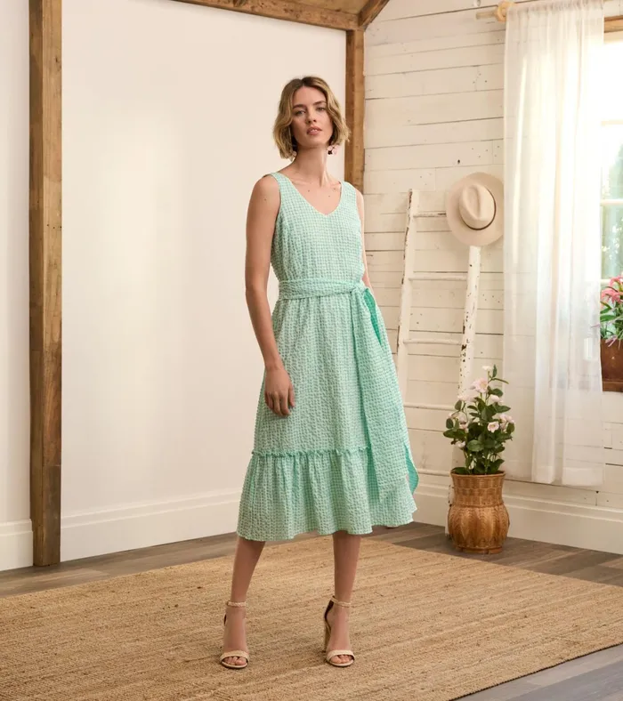Hatley Sydney Midi Dress 8211 Beveled Glass Gingham Women Dresses