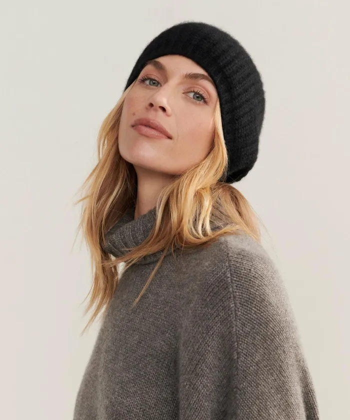 Hats and Beanies Women Jenni Kayne Cashmere Alpine Beanie Black