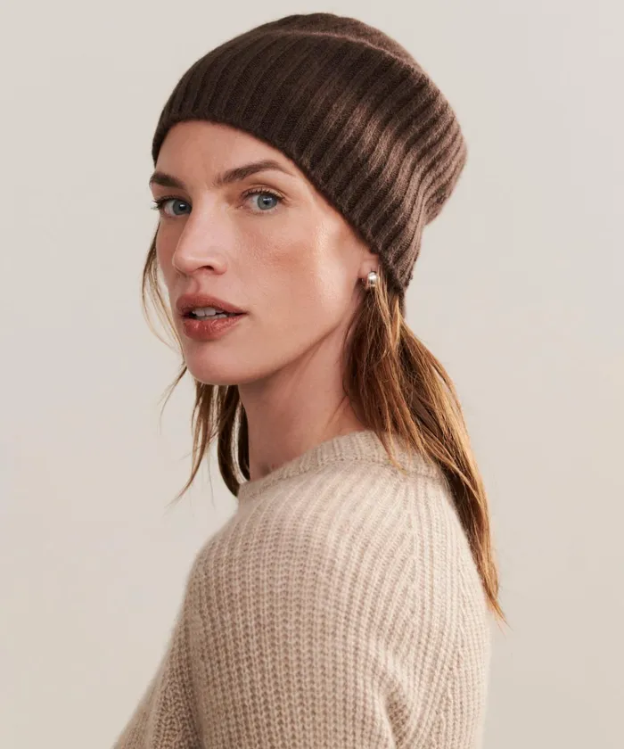 Hats and Beanies Women Jenni Kayne Cashmere Beanie Chocolate