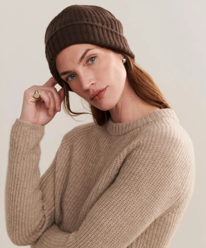 Hats and Beanies Women Jenni Kayne Cashmere Beanie Chocolate