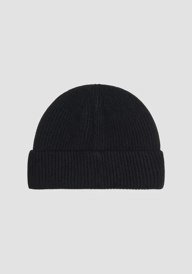 Hats Men Antony Morato Black WoolBlend Knit Cap Black Hats Men Antony Morato Black WoolBlend Knit Cap Black