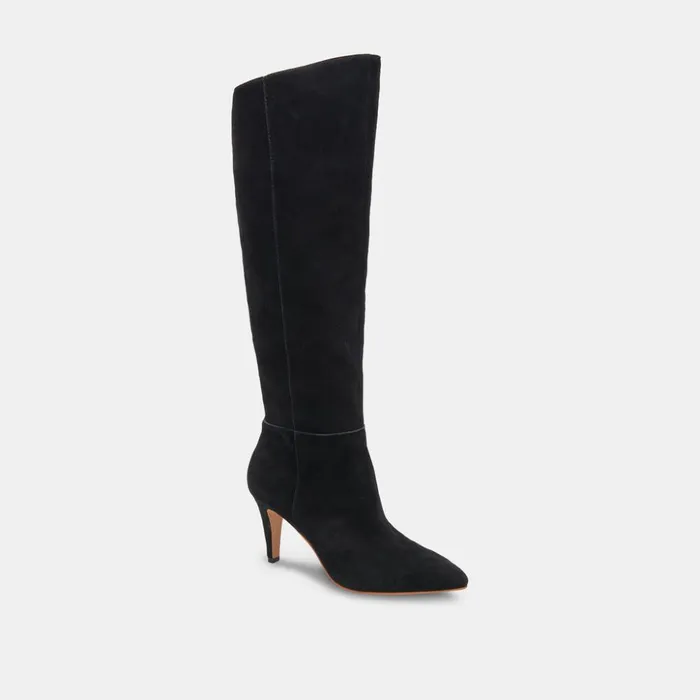 Haze Wide Calf Boots Onyx Suede Women Dolce Vita Boots and Booties
