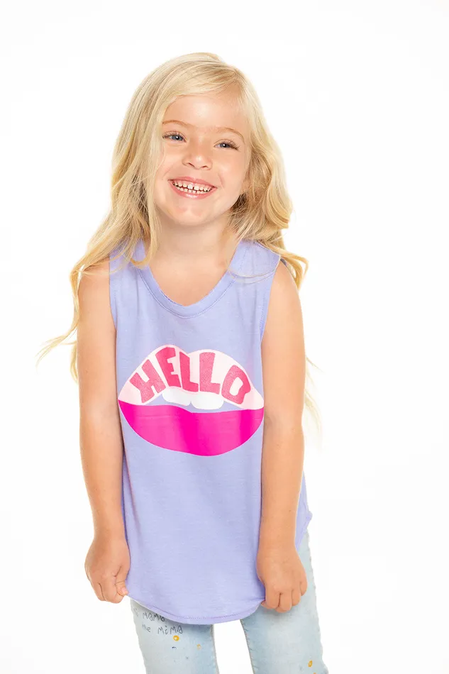 Hello Lips Muscle Tank Tops Chaser Brand Girls