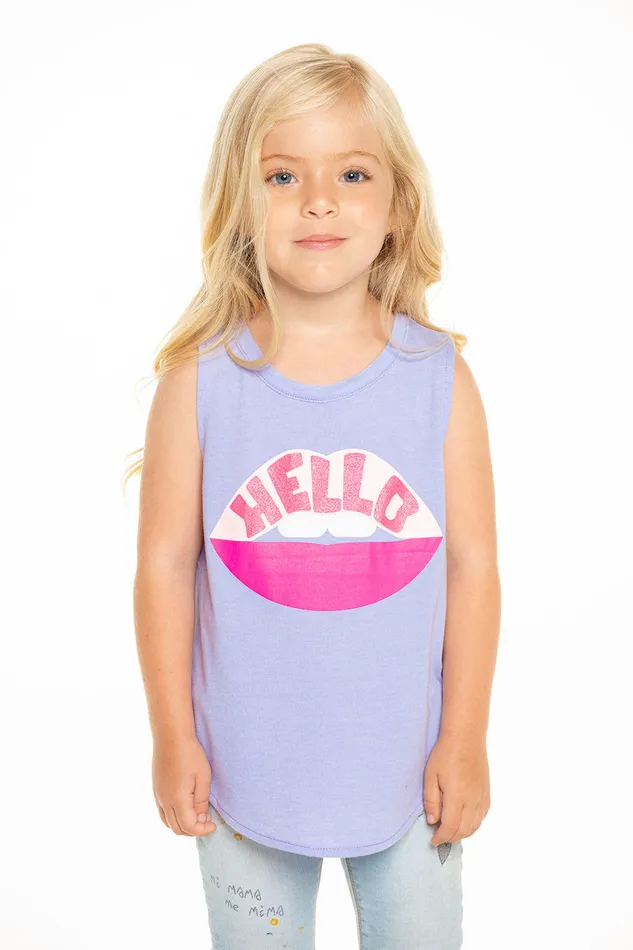 Hello Lips Muscle Tank Tops Chaser Brand Girls