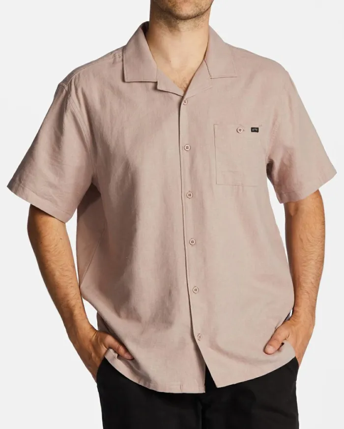 Hemp Vacay Short Sleeve Shirt Dusty Lilac Men Billabong Shirts