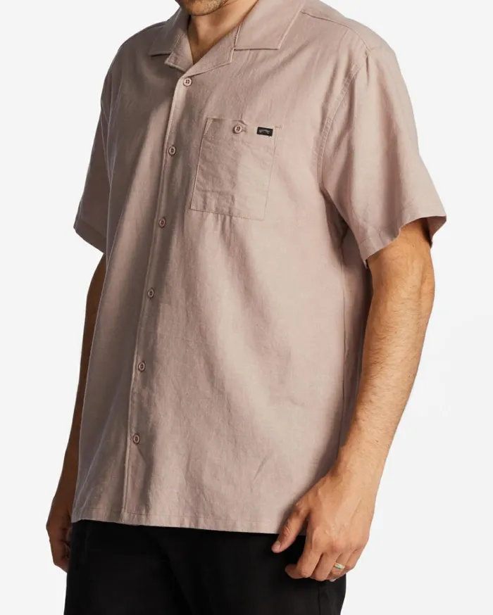 Hemp Vacay Short Sleeve Shirt Dusty Lilac Men Billabong Shirts