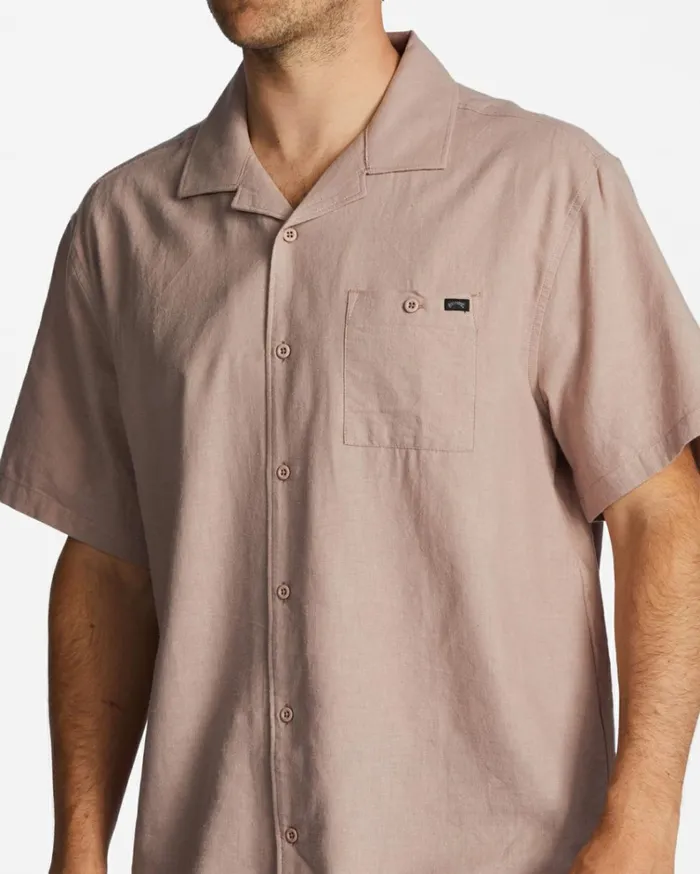 Hemp Vacay Short Sleeve Shirt Dusty Lilac Men Billabong Shirts