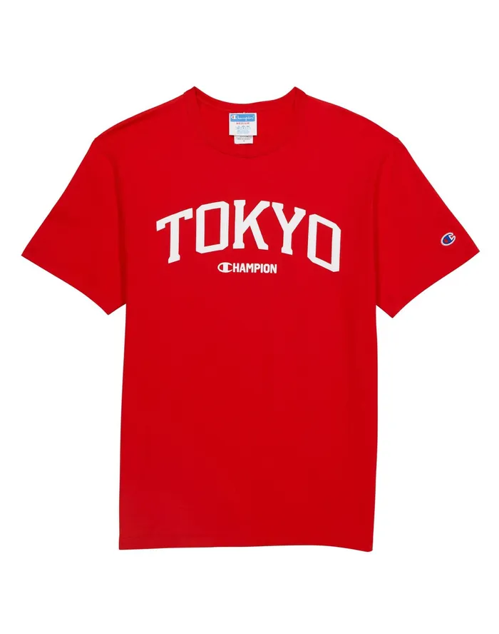 Heritage ShortSleeve TShirt Tokyo Team Red Scarlet Men Champion TShirts and Tops