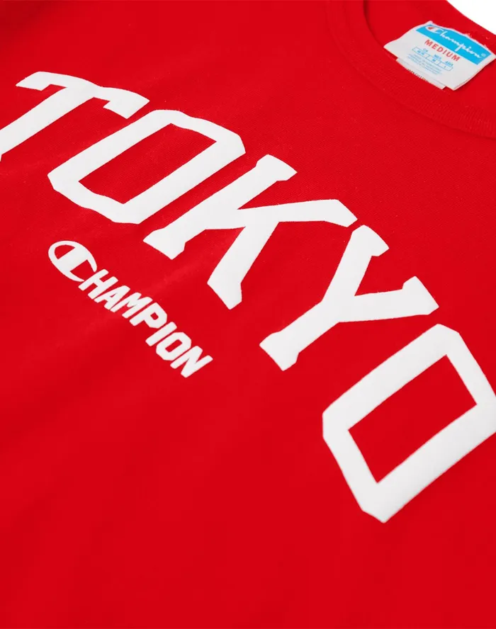 Heritage ShortSleeve TShirt Tokyo Team Red Scarlet Men Champion TShirts and Tops