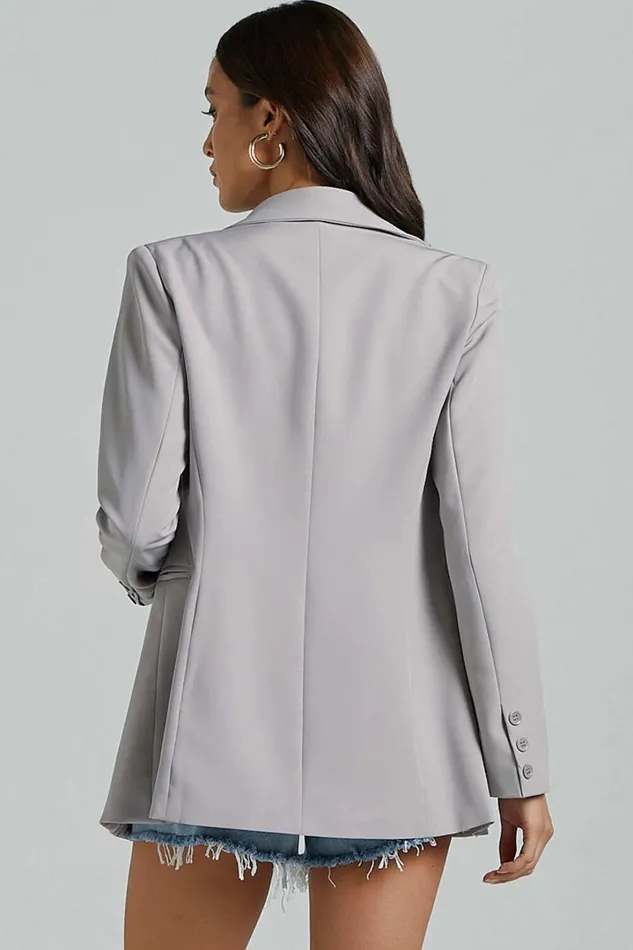 Hermie Blazer 8211 Single Breasted Blazer In Grey Women Showpo Blazers
