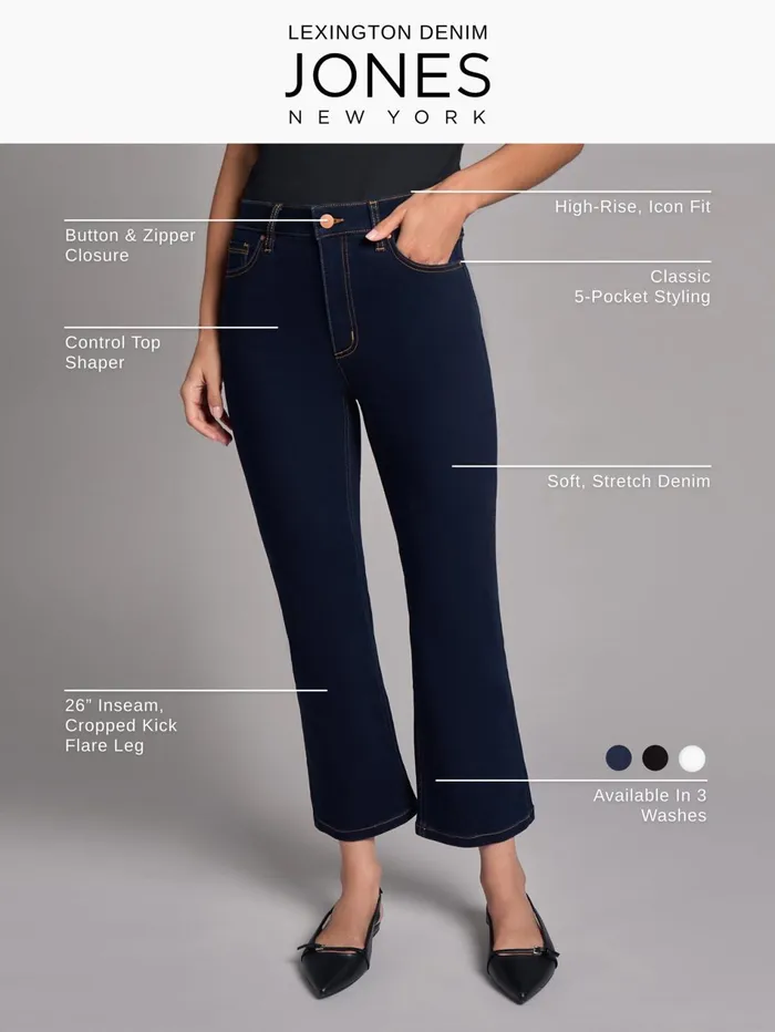 High Rise Cropped Kick Flare Jeans Women Jones New York Denim High Rise Cropped Kick Flare Jeans Women Jones New York Denim