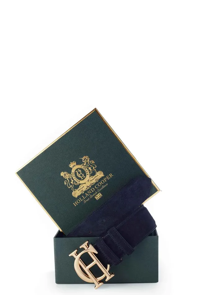 Holland Cooper Belts Women HC Classic Belt Suede Navy