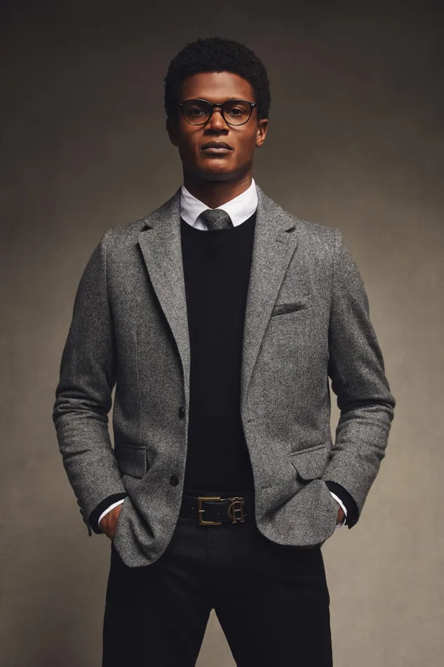 Holland Cooper Blazers Men The Single Breasted Blazer Mono Herringbone
