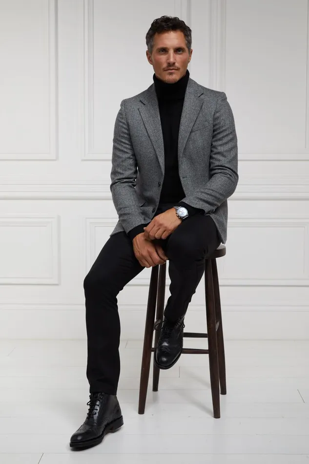 Holland Cooper Blazers Men The Single Breasted Blazer Mono Herringbone Holland Cooper Blazers Men The Single Breasted Blazer Mono Herringbone