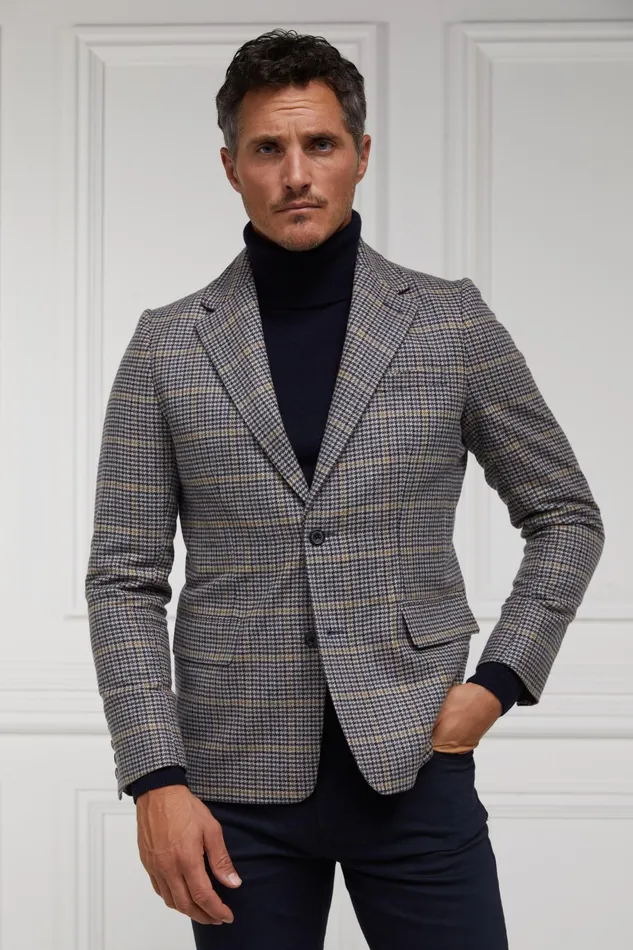 Holland Cooper Blazers Men The Single Breasted Blazer Prince Of Wales Navy Holland Cooper Blazers Men The Single Breasted Blazer Prince Of Wales Navy