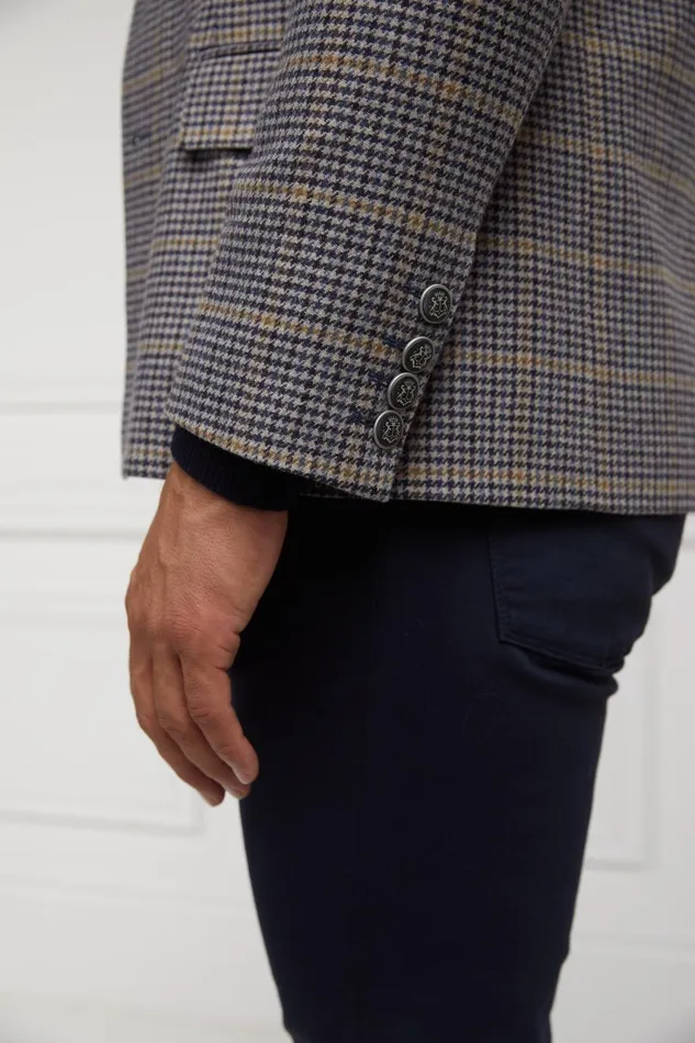 Holland Cooper Blazers Men The Single Breasted Blazer Prince Of Wales Navy Holland Cooper Blazers Men The Single Breasted Blazer Prince Of Wales Navy